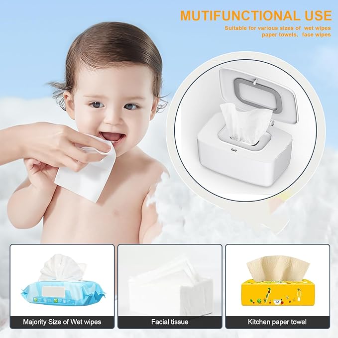 Zdolmy Wipes Dispenser, Wipe Holder for Baby, Refillable Wipe Container, Large Capacity, Lengthen, Fit for Most Standard Baby Wipe
