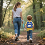 Accmor Toddler Harness Leash, Kids Cute Excavator Walking Harness Tether Wristband Assistant Strap Belt Protector for Baby Boys, Collapsible Child Leash + Anti Lost Wrist Link for Outdoor Travel Blue