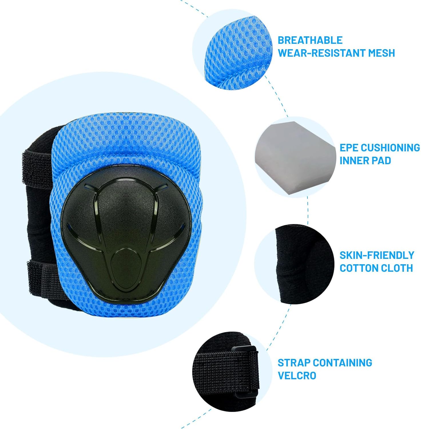 Knee Pads Elbow Pads Wrist Guards Set for Kids,Upgraded Protective Gear for Toddle 4-12 Boys or Girls Children Roller Skating Scooter Skateboarding Bike Roller Blade