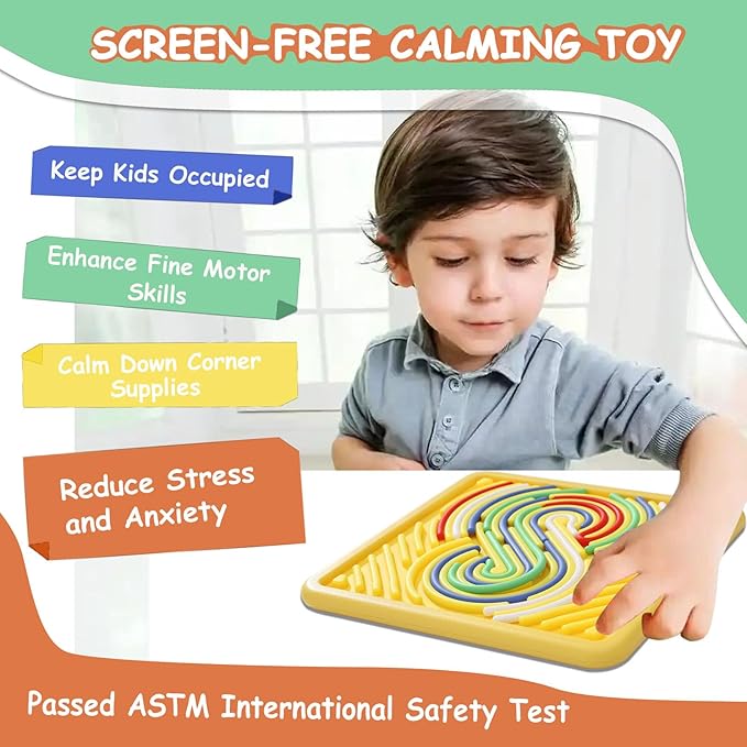 Sensory Activity Board for Kids & Toddlers: Double-Sided Fidget Board Toys with Storage Bag for Stress, Anxiety, ADHD & Autism | Tactile Sensory Toys for 3 4 5 6 Year Old Boys & Girls (2PCS)