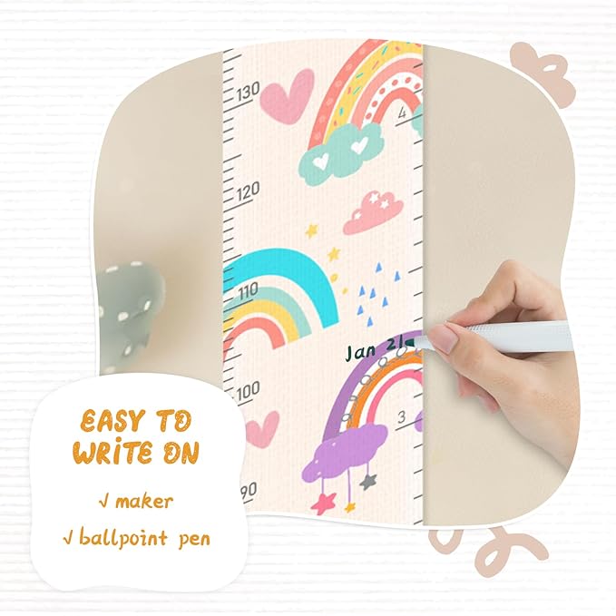 Personalized Name Height Chart for Kids, Rainbow Height Measurement for Wall, Child Height Measure Wall Chart Bedroom Nursery Wall Decoration, Playroom Essentials, Children's Day Gifts