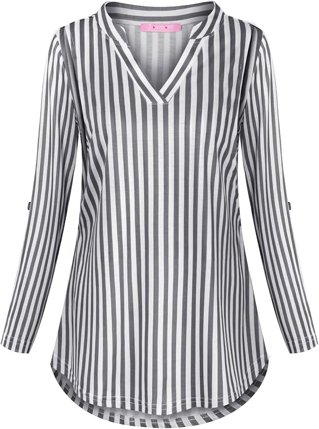 Joymom Maternity Rolled Long Sleeve Nursing Tops Tunic Blouses Breastfeeding