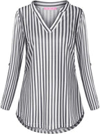 Joymom Maternity Rolled Long Sleeve Nursing Tops Tunic Blouses Breastfeeding