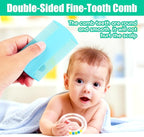 Baby Hair Brush and Comb Set, 4Pcs Baby Soft Bristles Hairbrush Cradle Cap Brush Hair Comb for Newborns Toddlers Boys Girls (Green)