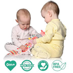 Infant Baby Musical Stuffed Animal Activity Soft Toys with Multi-Sensory Crinkle, Rattle and Textures for 0-3-6-12 Months Developmental Toys, Caterpillar, Pink