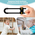 Baby Proofing Cabinets, Sliding Cabinet Locks for Babies, Adjustable U Shaped Baby Safety Locks, Childproof Cabinet Latch for Kitchen, Bathroom, Drawer, Cupboard Doors Knobs & Handles (6 Pack Black)