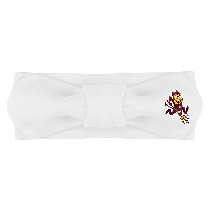 Creative Knitwear Arizona State Sun Devils Infant Girls White Solid Hair Knot Headband Embroidered Logo - Size Newborn - 4T