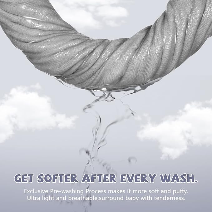 MUKIN Baby Washcloths - Soft Face Cloths for Newborn, Absorbent Bath Face Towels, Baby Wipes, Burp Cloths or Face Towels, Baby Registry as Shower. Pack of 6-12x12 inches (Grey)