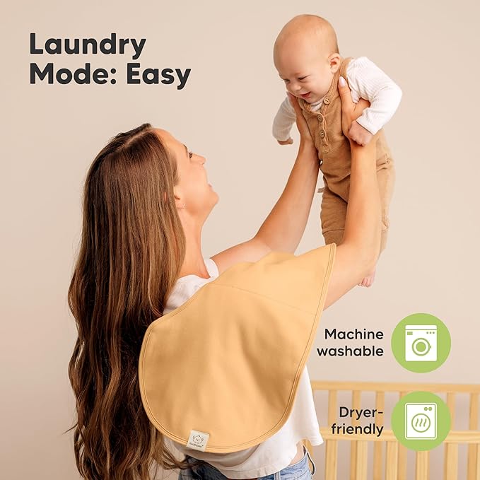 KeaBabies 4-Pack Baby Burp Cloths Baby Girl, Boy - Organic Cotton Burp Cloth, Extra Large, Absorbent, Soft Burping Cloths & Bibs Set for Babies, Newborn Burp Clothes, Thick Burp Rags (Phase)