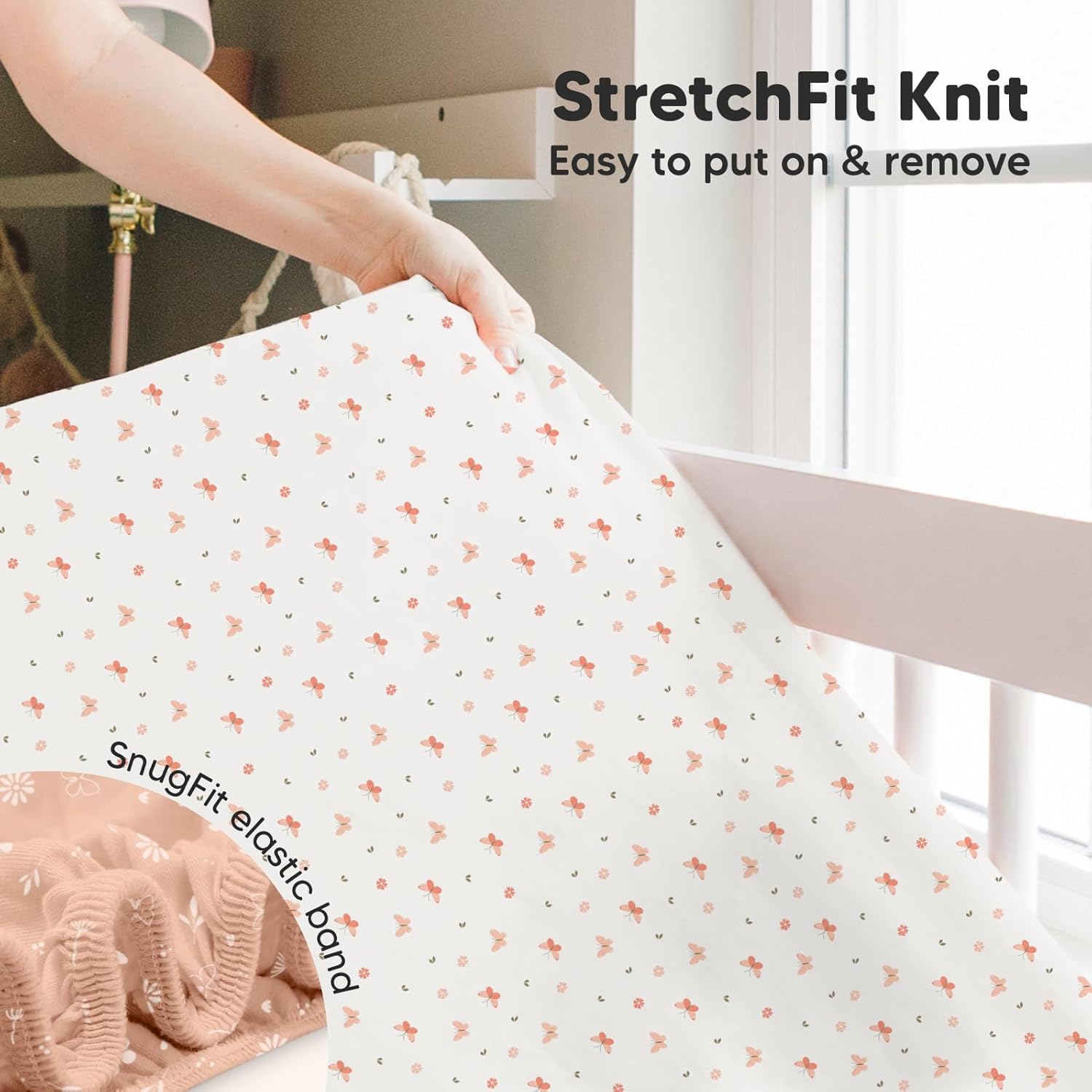 KeaBabies 2-Pack Baby Crib Sheets for Boys, Girls - 52x28 Viscose Derived from Bamboo Toddler Bed Sheets Neutral, Fitted Crib Mattress Cover for Standard Baby Bedding, Soft & Cozy (Butterflies)