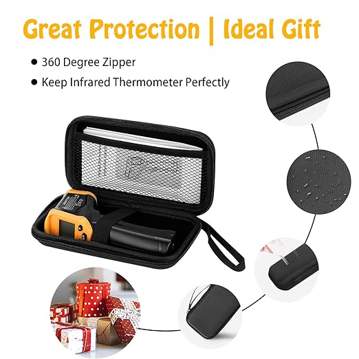 Infrared Thermometer Gun for Cooking, OnniOne Laser Thermometer Gun for Blackstone Pizza Oven, -58℉~1022℉ Non Contact Temperature Gun with Carrying Storage Case, LCD Backlit (NOT for Human)