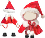 Christmas 17cm Doll Clothing Set Includes Hat + Top + Shoes Cute and Fashionable Doll Outfit Suitable for 17cm Dolls (Doll Not Included)
