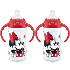 NUK Learner Cup, 10 Oz, Pack of 2, Minnie Mouse – Soft Spout, Easy-Grip Handles, BPA Free, Spill Proof Transition Sippy Cup