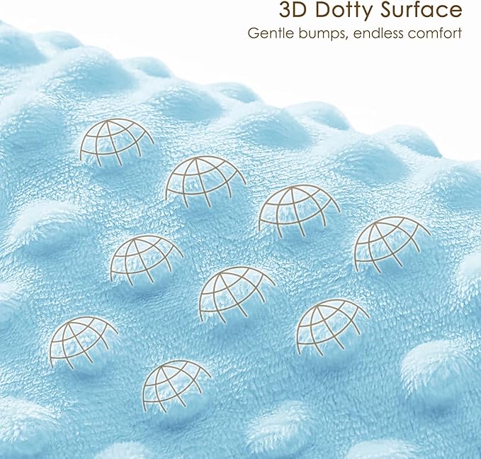 Star Moon Baby Blankets for Boys Girls, Soft Nursery Minky Blankets with Muslin and Dotted Fleece Back 30x40 inches, Receiving Bed Quilt for Newborn, Infants, Toddlers