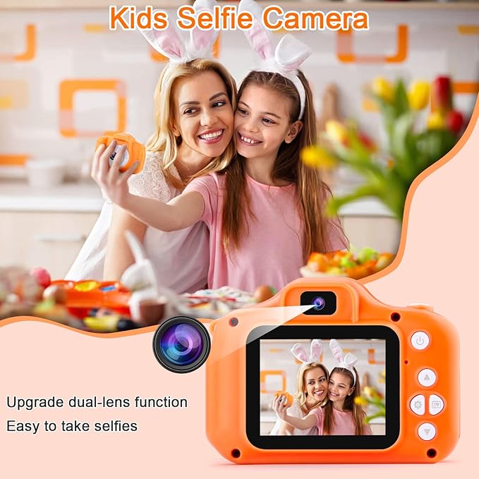 GKTZ Toys for Girls Age 3-8, Kids Camera Digital Video Toddler Camera Children Camcorder Birthday Gifts for 3 4 5 6 7 8 Year Old Girls with 32GB SD Card