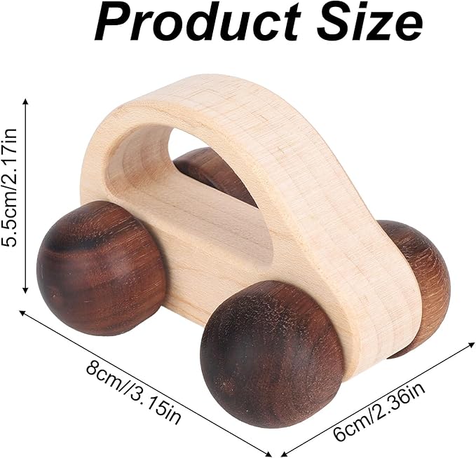 BOXOB Wooden Toys Cars, VehicleToy for Fine Motor Skill Development Wood Baby Push Race Car for Kids Toddlers Baby Boy Girl Birthday Nursery Decor Gift (Color 2)
