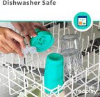 Re-Play Sippy Cups for Toddlers - 10 Oz. Reusable Spill Proof Cups for Kids, Dishwasher/Microwave Safe - Made in USA - Set of 4-3.13" x 6.25" - Aqua Asst.