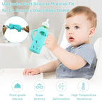 2 Pack Silicone Sleeves for Dr. Brown's Glass Baby Bottles, Anti Breakage Durable Baby Bottle Holder with Easy Grip Handles, Narrow Sleeve with a Cutout, Dishwasher/Freezer/Microwave Safe, 8 oz