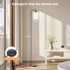 Floor Lamp with Linen Shade, Dimmable Tall Standing Lamp with Remote Control & 3 Color Temperatures, Modern Floor Lamps for Living Room Bedroom Office Corner, 9W LED Bulb Included