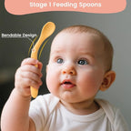 HANSGO 8-Piece Silicone Baby Spoons, First Stage Infant Self Feeding Spoons, Soft-Tip Gentle on Gums, Baby Utensils, Infant Training Spoon, Dishwasher Safe & Boil-proof