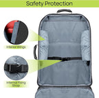 Padded Car Seat Travel Bag for Airplane, Heavy Duty Backpack for Air Travel, Water-Resistant Carrier with Shoulder Strap, Fits Most Car Seats (Black)