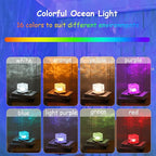 Ocean Lamp, 16 Colors Adjustable Northern Lights Projector, Mute Northern Lights Lamp, Aurora Light Projector with Remote for Bedroom Living Bath Bar