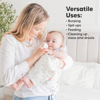 Organic Burp Cloths Baby Boy, Girl - 6-Pack Large Cotton Burping Cloths for Babies, Spit Up Rags, Super Absorbent, Ultra Soft Newborn Rag, Gender Neutral, Machine Washable, Durable (Neutrals)