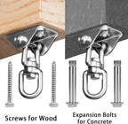 Heavy Duty Swing Hangers for Wooden Sets 2000 LB Capacity Hammock Hanger 360 Swivel Stainless Steel Swing Hardware Accessories 2 Packs for Porch Playground Yoga Heavy Bag