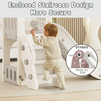 XJD 5 in 1 Toddler Slide, Kids Slide for Toddlers Age 1-3, Outdoor Indoor Playset for Toddlers with Basketball Hoop and Ball, Storage Space and Non-Slip Steps Telescope (Gley)