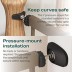 Cumbor 2 Pack 29.7-46" Baby Gate for Stairs, Mom's Choice Awards Winner-Auto Close Dog Gate for doorways, Easy Install Pressure Mounted Pet Gates indoor, Easy Walk Thru Wide Safety Gate for Dog, Brown