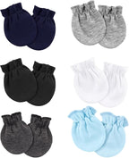 Newborn Baby Mittens No Scratch Cotton Elastic Wrist Gloves Infant Toddler Mittens for Baby Boy Girl 0-6 Months