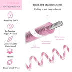 Toddler Harness Walking Leash- Child Anti Lost Wrist Link - Child Safety Harness - Upgrade with Reflective(6.5ft) - for Boys and Girls,Not Easy to Open Without Key (Light Pink)