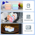 5 Pack Silicone Snack Containers, 2 Compartments Reusable Snackle Box with Lids, 8 oz, Rainbow