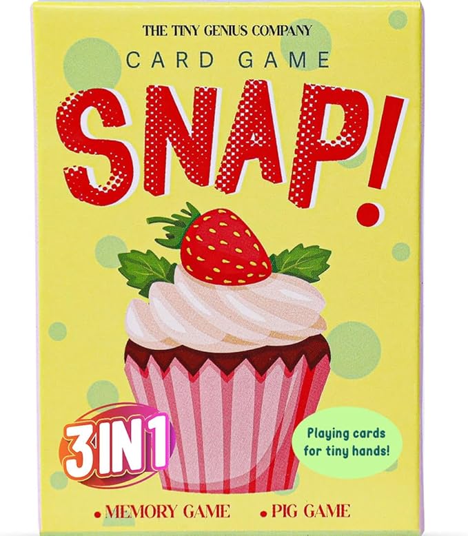 TGC Snap Cards 3-in-1 Summer Card Game Set for Kids – 3 Decks, Educational Memory Match & Creativity, 52 Durable Playing Cards for Ages 4 & Up, Fun Family Game Night, Travel-Friendly, Screen-Free Play