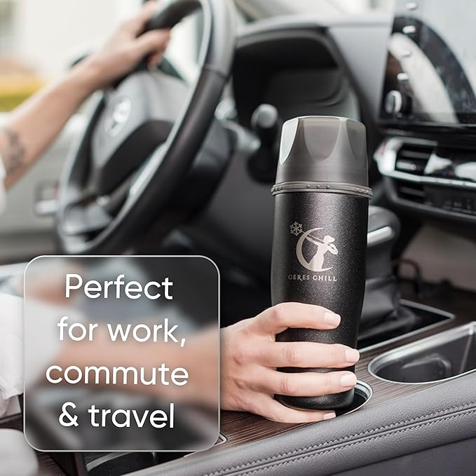 CERES CHILL Mini Breastmilk Chiller Demigoddess, Up to 12 oz. Reusable Storage Container, Keeps Milk at Safe Temperatures for Up to 16 Hours, Bottle Cooler, Connects w/Most Pumps (Rose Gold)