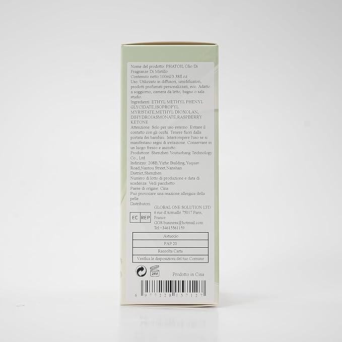 PHATOIL 3.38FL.OZ Blueberry Fragrance Oils for Aromatherapy, Essential Oils for Diffusers for Home, Perfect for Diffuser, Yoga, Skin Care, DIY Candle and Soap Making - 100ml