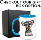 Personalized Coffee Mug, Custom Photo Caricature Gift, Funny Customized Coffee Gift for Men & Women, Custom Mugs with Pictures, Light Blue 15oz Customized Ceramic Tea Cup