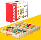 KIDWILL Tool Kit for Kids, 36-Piece Wooden Toddler Tools Set Includes Tool Box, Montessori Educational Stem Construction Toys for 2 3 4 5 6 Year Old Boys Girls, Best Birthday Gift for Kids