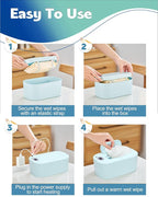 Baby Wipe Warmer, Portable USB Powered Baby Wet Wipes Dispenser Holder with Temperature Control, Paper Towel Heater for Home, Car, Travel (Green)