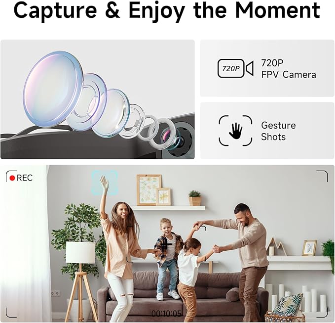 UranHub Drones for Kids 8-12, RC Drone with 720P HD FPV Camera,5 Lighting Modes/2 Batteries/3D Flip/3-Speed/Propeller Protection Cover, Cool Toys Gift for Kids and Beginners(Dark Brown)