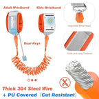 Zooawa Toddler Leash 2Pack, Toddler Kids Harness Anti Lost Wrist Link with Magnetic Lock, Reflective Safety Walking Harness Wristband Leashes for 2,3,4 Years Old Boys Girls, Blue＋Orange