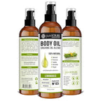 pureSCRUBS Ultra Moisturizing Lemongrass Body Oil Spray for Dry Skin, Massage, & More, Organic Super Blend of Jojoba, Argan, Coconut, Sweet Almond & Avocado Oils Enriched with Vitamin E, Lg 4oz