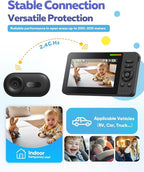 Wireless Baby Car Camera with 1080P Advanced Night Vision and 32H Battery, No Wi-Fi Needed Easy Setup Car Baby Monitor with Video Recording Adjustable Angle, Newborns Travel Essentials Gifts