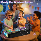 Kids Toys DJ Mixer for Party: Music Toy with Bluetooth & Microphone for Ages 3+ - 2000+ Sound Effects & Colorful Light - Idea Gift for Birthday Holiday