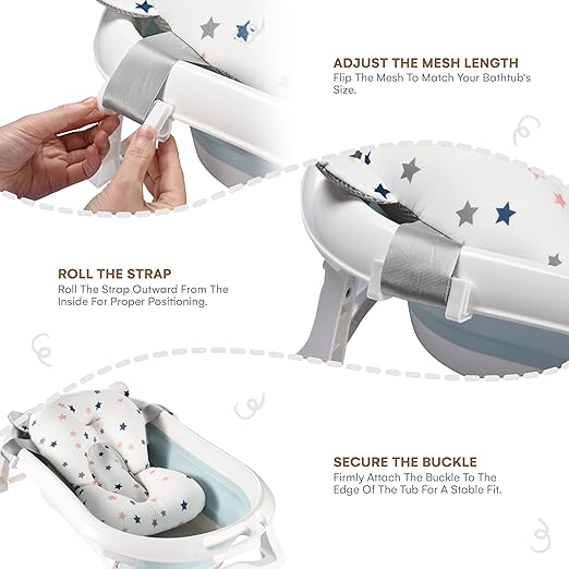 Baby Bath Tub Seat Cushion - Baby Sink Bath Cushion - Bathing Seat Support, Infant or Newborn Bath Pillow Support Mat - Comfort Bathtub Safety Seat Pad - Floating Tub Pillow for Babies or Infants