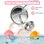 Stainless Steel Kids Plates and Bowls with Suction, Divided Baby Plate and Toddler Bowl with Removable Silicone Suction, Non-Slip Baby Feeding Set Dishwasher Safe, 4 Packs