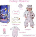 Lifelike Reborn Baby Dolls - 18 Inch Realistic Newborn Baby Dolls Girl, Full Silicone Baby Doll Real Baby Reborn Gift with Accessories for 3+ Years Old Kids