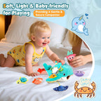 Baby Toys 6-12 Months - Soft Ocean Adventure Toy with Rattle, Crinkle Paper, Squeaker, Mirror - Baby Sensory Toys for 6+ Month Old Developmental, Montessori Toys for 1 Year Old Boy Girl Gifts