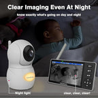 HelloBaby 720P 5.5'' HD Baby Monitor with Camera and Audio No WiFi, Video Baby Monitor, Remote Pan Tilt Zoom Wide View Range, 1080P Infant Camera, Night Light, Hack Proof, 4000mAh Battery, 1000ft