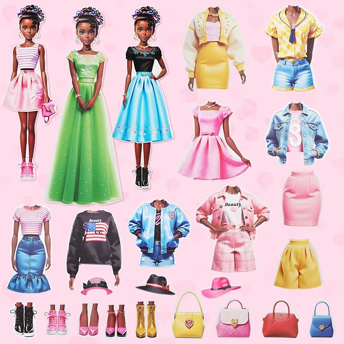 Magnetic Dress Up Dolls, Magnetic Princess Dress Up Paper Dolls, Magnetic Dress Up Dolls for Girls Ages 4-10 Learning Created Imagine Set Birthday Gift (Eva)
